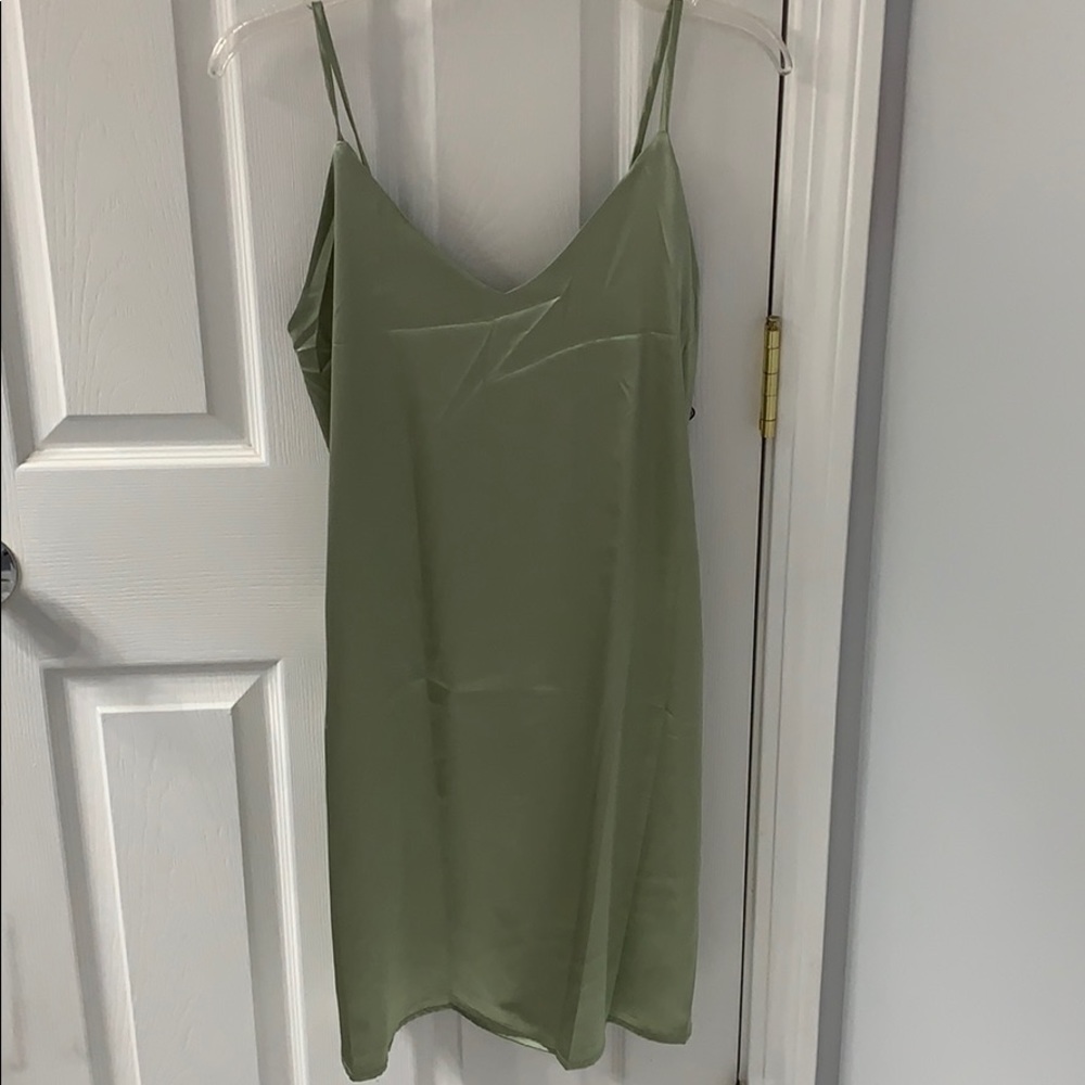 Zaful Green Silk Dress Size Large